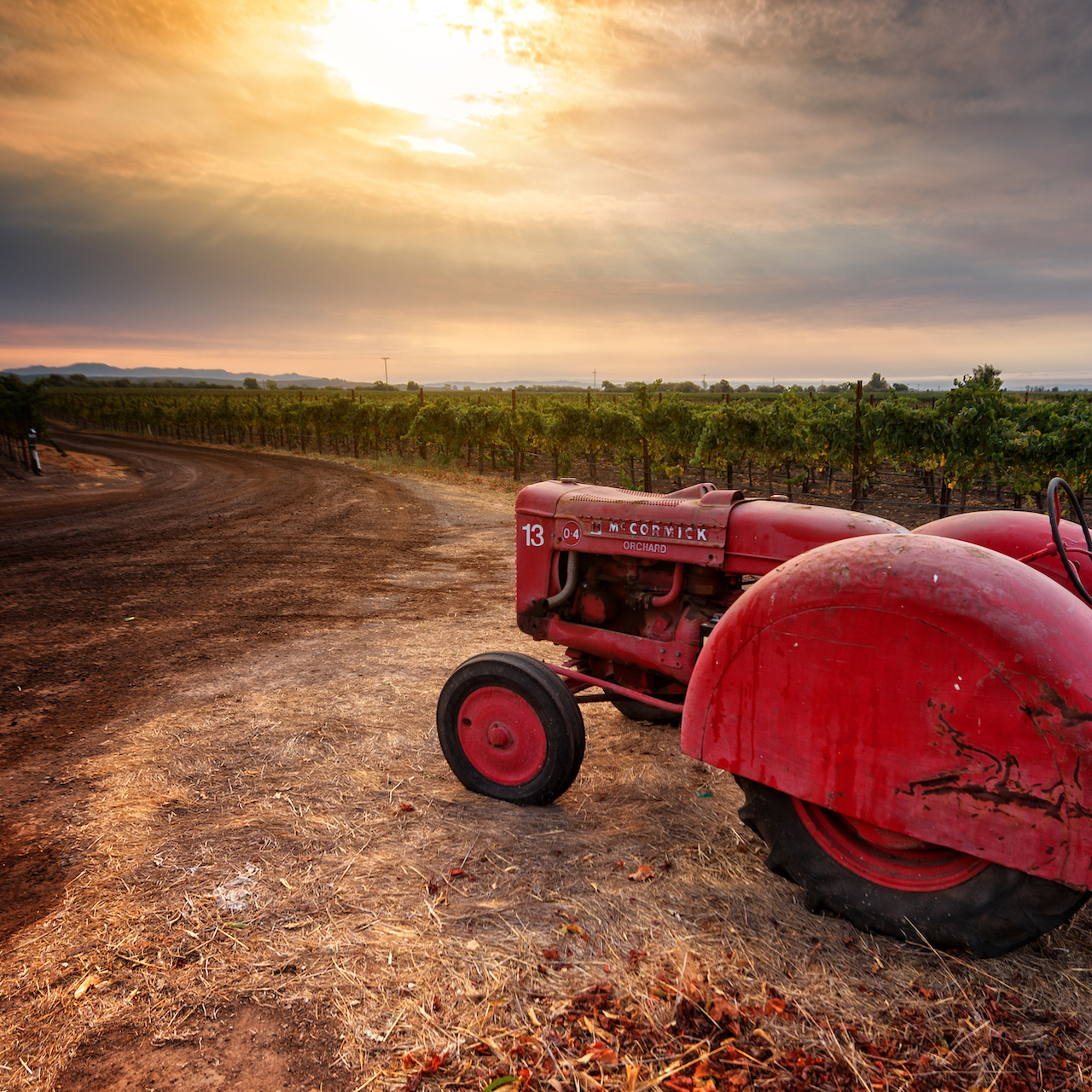 Vintage red tractor