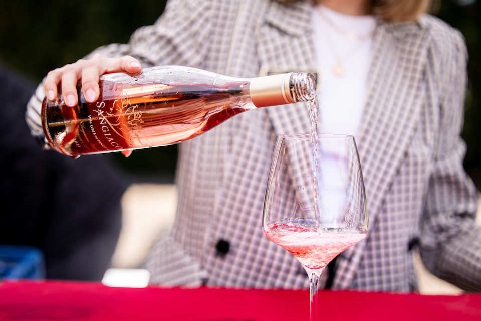 Rose poured at the bar